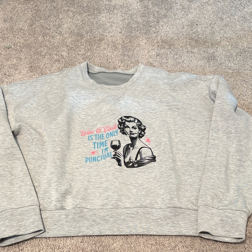 SPANX Gray  Sweatshirt with Retro Graphic